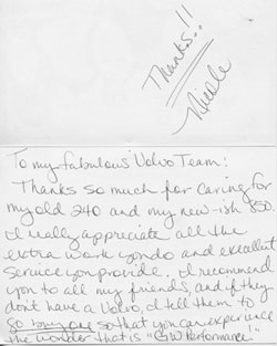 Customer Thank You note